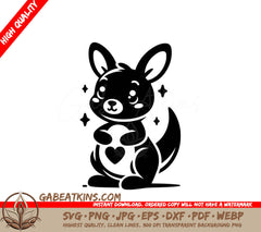 A Kangaroo Holding A Heart SVG - Loving Kangaroo SVG
