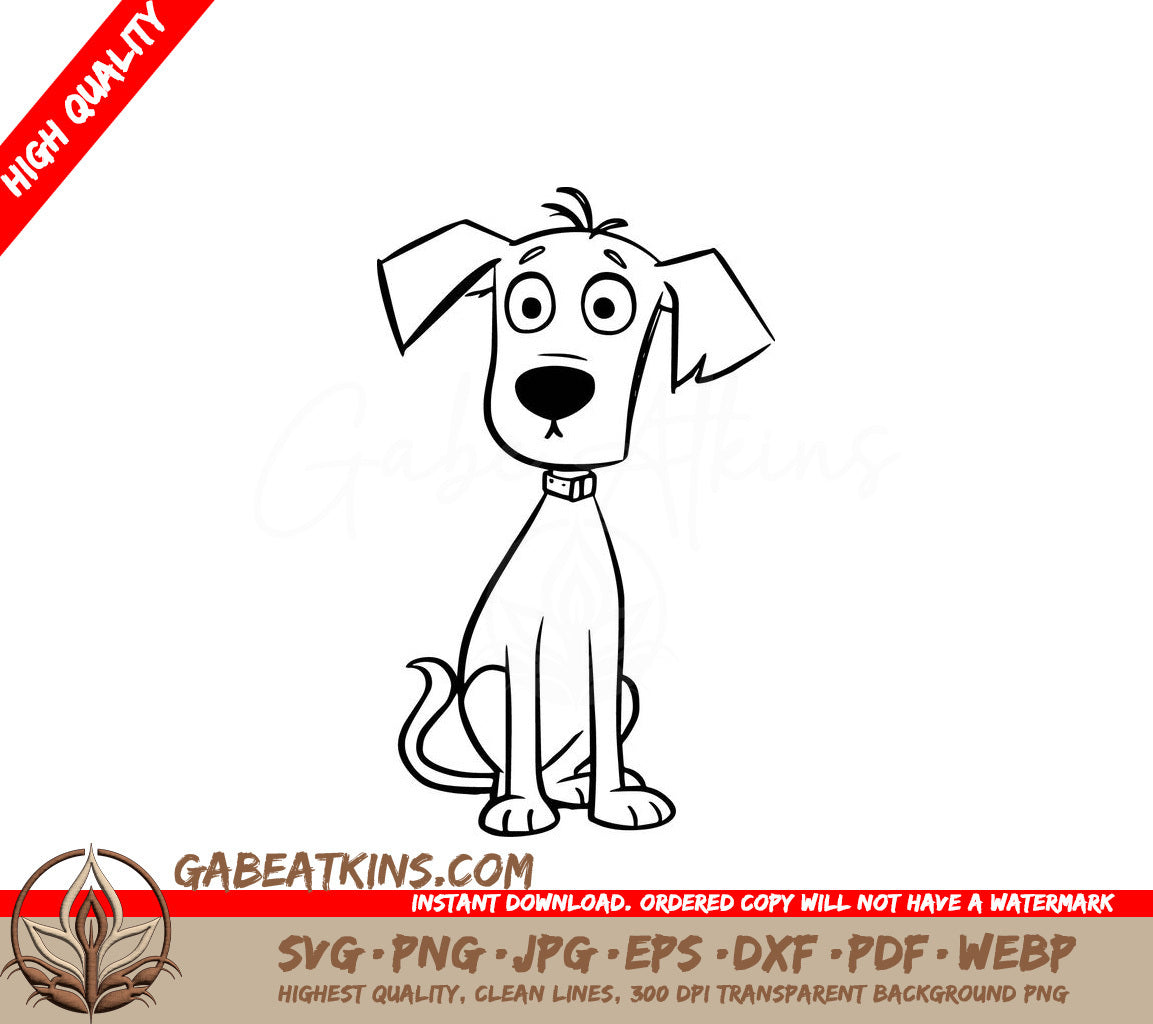 A Dog With A Collar SVG - Loyal Dog with Wagging Tail SVG