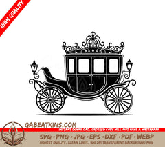 Horse Drawn Carriage SVG - Regal Wedding Design Design SVG