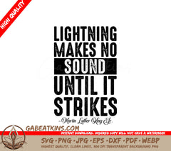 Martin Luther King Jr. Lightning Makes No Sound SVG Quote SVG