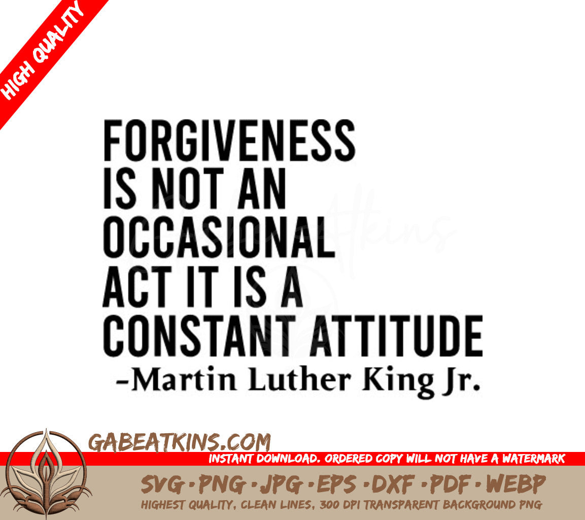 Martin Luther King Jr. Forgiveness Quote SVG Design SVG