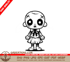 Macabre Doll SVG Crossed Eyes Nightmare Zombie SVG