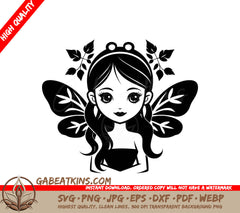 Fairy with Butterfly Wings SVG - Magical Meadow Muse SVG