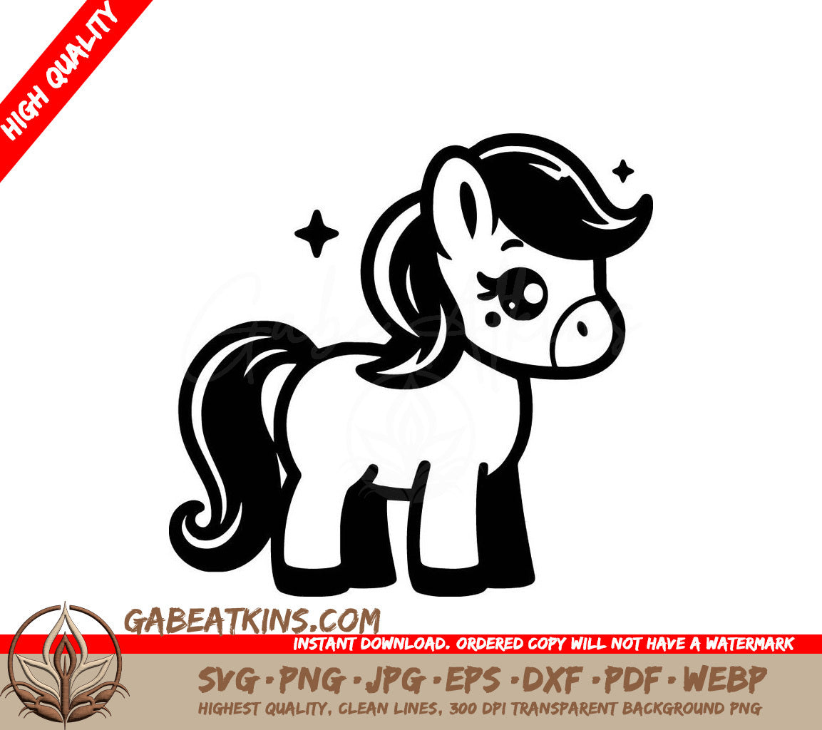 A Pony With A Star In The Background SVG - Magical Pony SVG