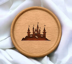 Castle Silhouette SVG with Flags - Majestic Illustration SVG