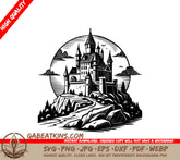 ## Majestic Medieval Castle Full Moon Halloween SVG SVG