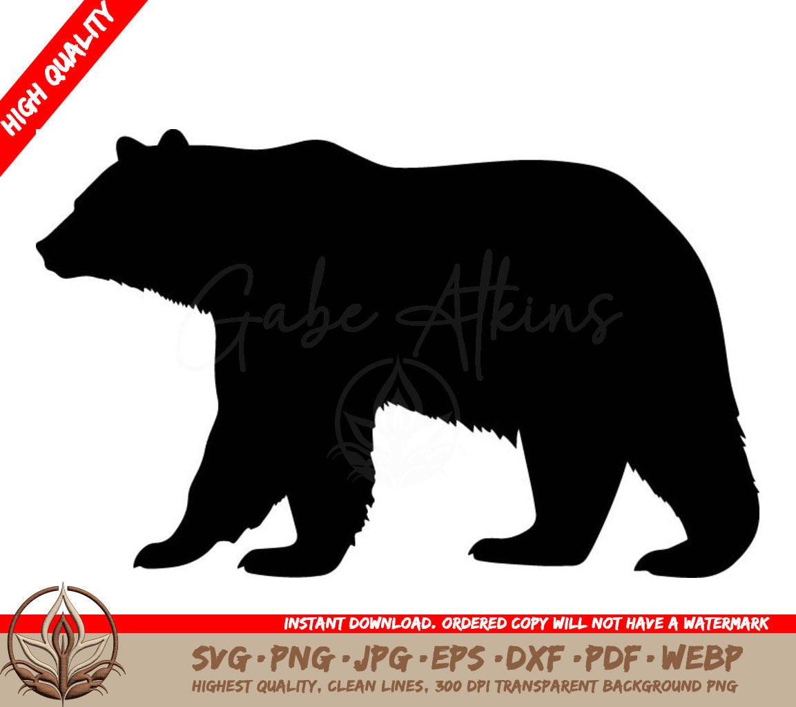 A Silhouette Of A Bear Is Available For Instant Download