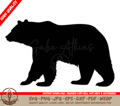 A Silhouette Of A Bear Is Available For Instant Download