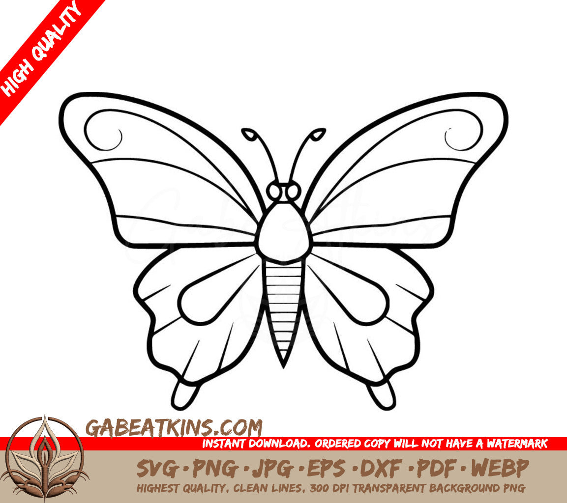 Majestic Butterfly SVG -  A Butterfly On A White Background