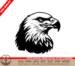 Majestic Eagle Head Vector Illustration SVG
