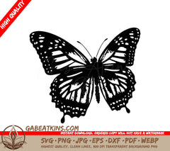Majestic Monarch Butterfly SVG -  A Butterfly On A White Background
