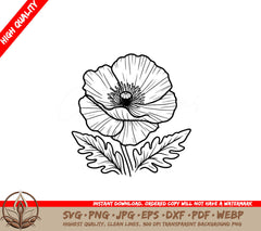 Majestic Poppy Bloom SVG - Digital Design File Formats