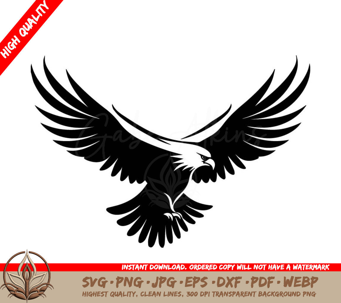 Majestic Raptor Silhouette Eagle Design Noble Avian Profile Black Eagle Vector SVG
