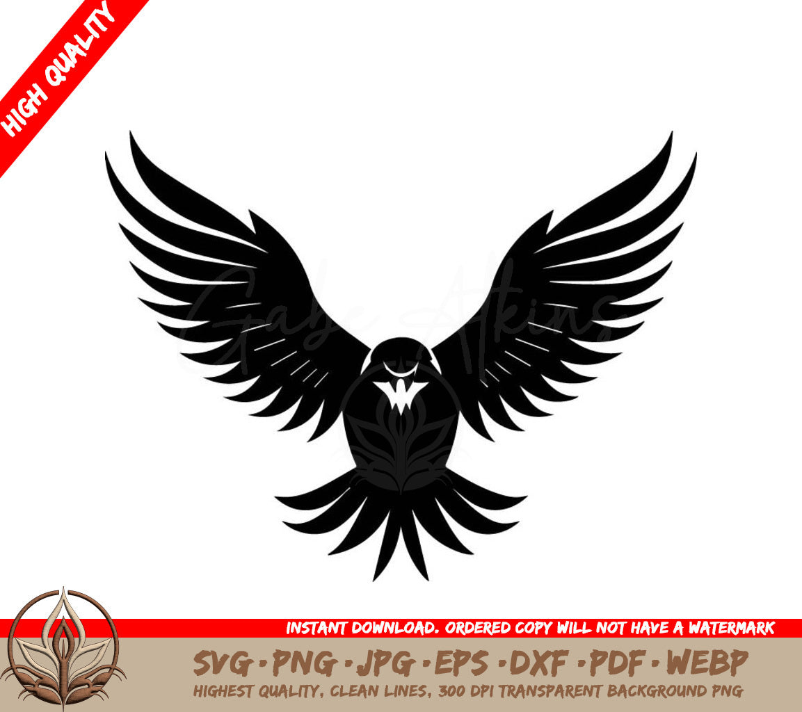 Majestic Silhouette Black Eagle Vector Regal Avian Emblem SVG