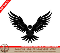 Majestic Silhouette Black Eagle Vector Regal Avian Emblem SVG