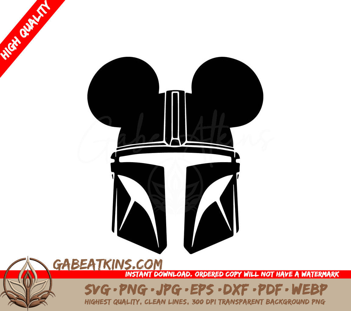 A Mickey Mouse Helmet SVG - Mandalorian SVG SVG