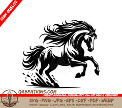 A Horse With A Long Mane SVG - Mane in Motion SVG