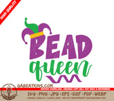 Mardi Gras Bead Queen SVG - Jester Hat Design Design SVG