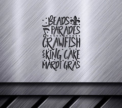 Mardi Gras SVG Bundle Beads, Parades, Crawfish, King Cake SVG