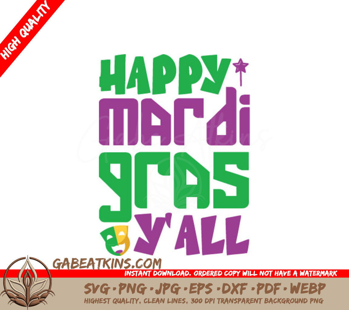 Happy Mardi Gras Yall SVG Design Bundle SVG