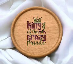 Mardi Gras King of the Crazy Parade SVG - Purple & Green Design SVG
