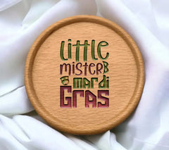 Little Mister Mardi Gras SVG - Green & Purple Sign Design SVG