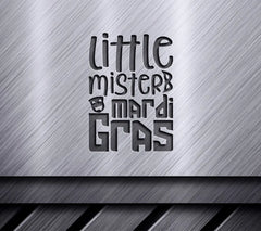 Little Mister Mardi Gras SVG - Green & Purple Sign Design SVG