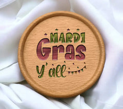 Mardi Gras Yall SVG - Green & Purple Design on White Background SVG
