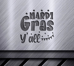 Mardi Gras Yall SVG - Green & Purple Design on White Background SVG
