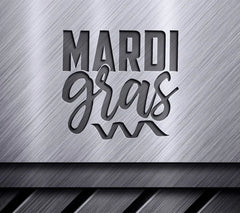 Mardi Gras SVG Design - Green & Purple Text on White Background SVG