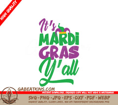 Mardi Gras Jester Hat SVG - White Background Design SVG