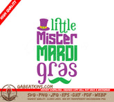 Mardi Gras Little Mister SVG with Top Hat & Mustache SVG
