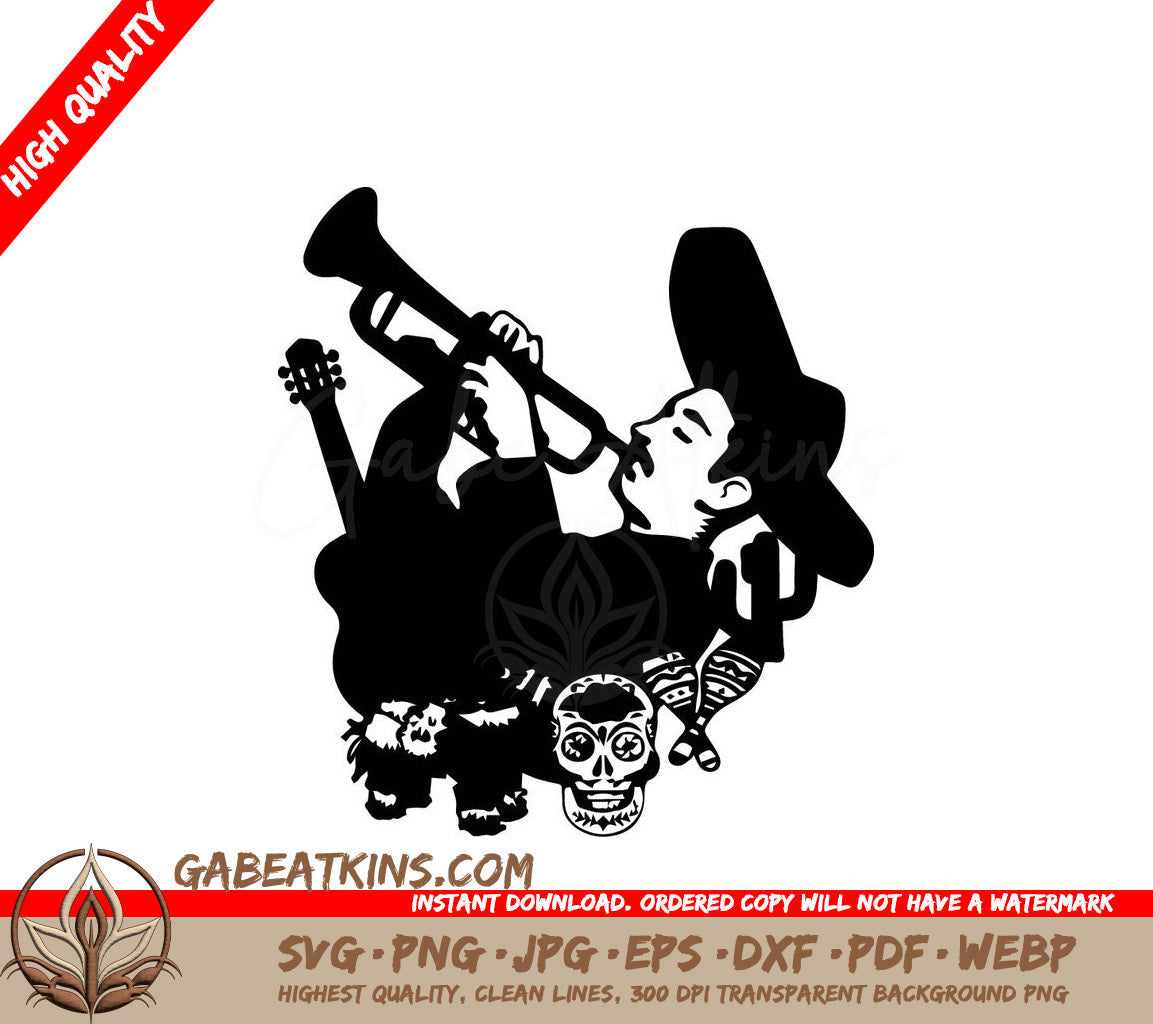 A Man Playing A Trumpet SVG - Mariachi Traditional Culture SVG SVG