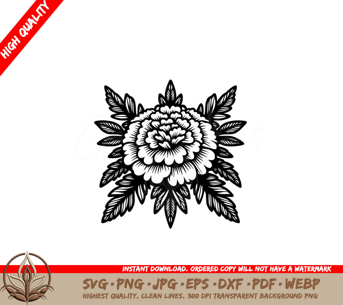 Marigold Blossom Bouquet SVG - Digital Product File