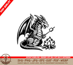 Marshmallow Toasting Dragon SVG
