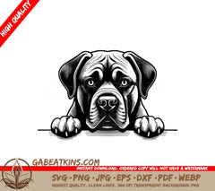 Boxer Dog SVG - Mastiff Paws Up (3-in-1 Design) SVG