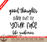 Good Thoughts Shine Sunbeams SVG Bundle - Motivation & Inspirational Quotes SVG