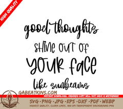 Good Thoughts Shine Sunbeams SVG Bundle - Motivation & Inspirational Quotes SVG