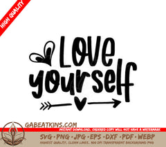 Love Yourself SVG Bundle Arrow Heart Design SVG