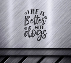 Life Is Better With Dogs SVG Bundle - Paw Print Design SVG
