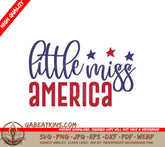 Little Miss America SVG Bundle 4th of July & Patriotic Designs SVG
