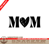 Mom Silhouette SVG with Heart - Mothers Day Design Bundle SVG