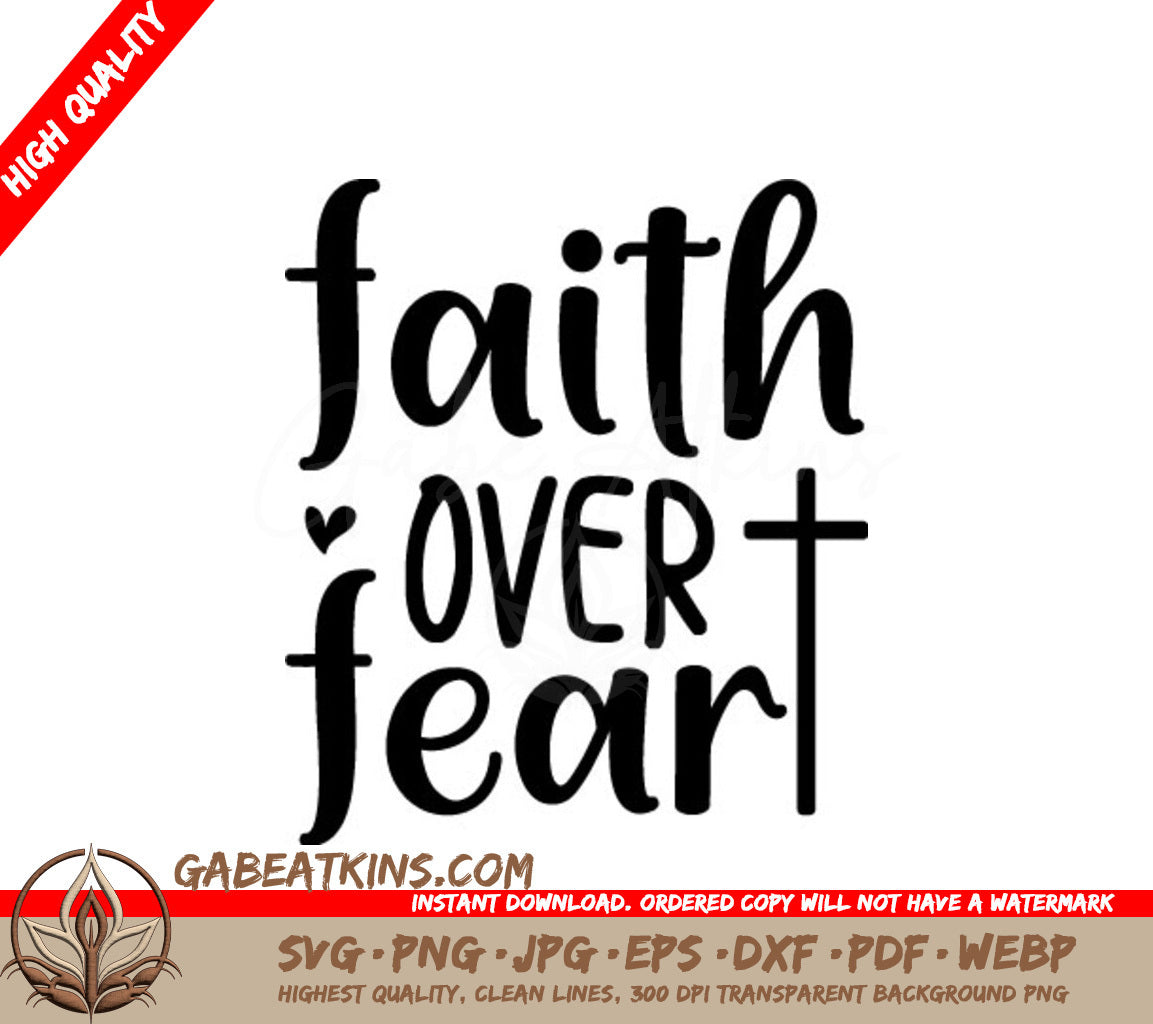 Faith Over Fear Cross SVG Bundle - Christian Design SVG