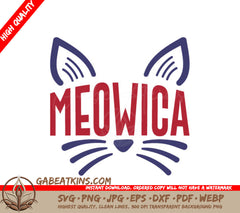 Meowica Cat Ears & Whiskers SVG - 4th of July Patriotic Design Bundle SVG