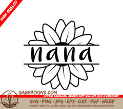 Nana Flower SVG - Grandma SVG Bundle SVG