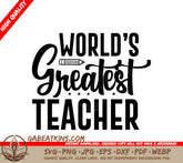 Worlds Greatest Teacher SVG Bundle - Pencil, Stars & More! SVG