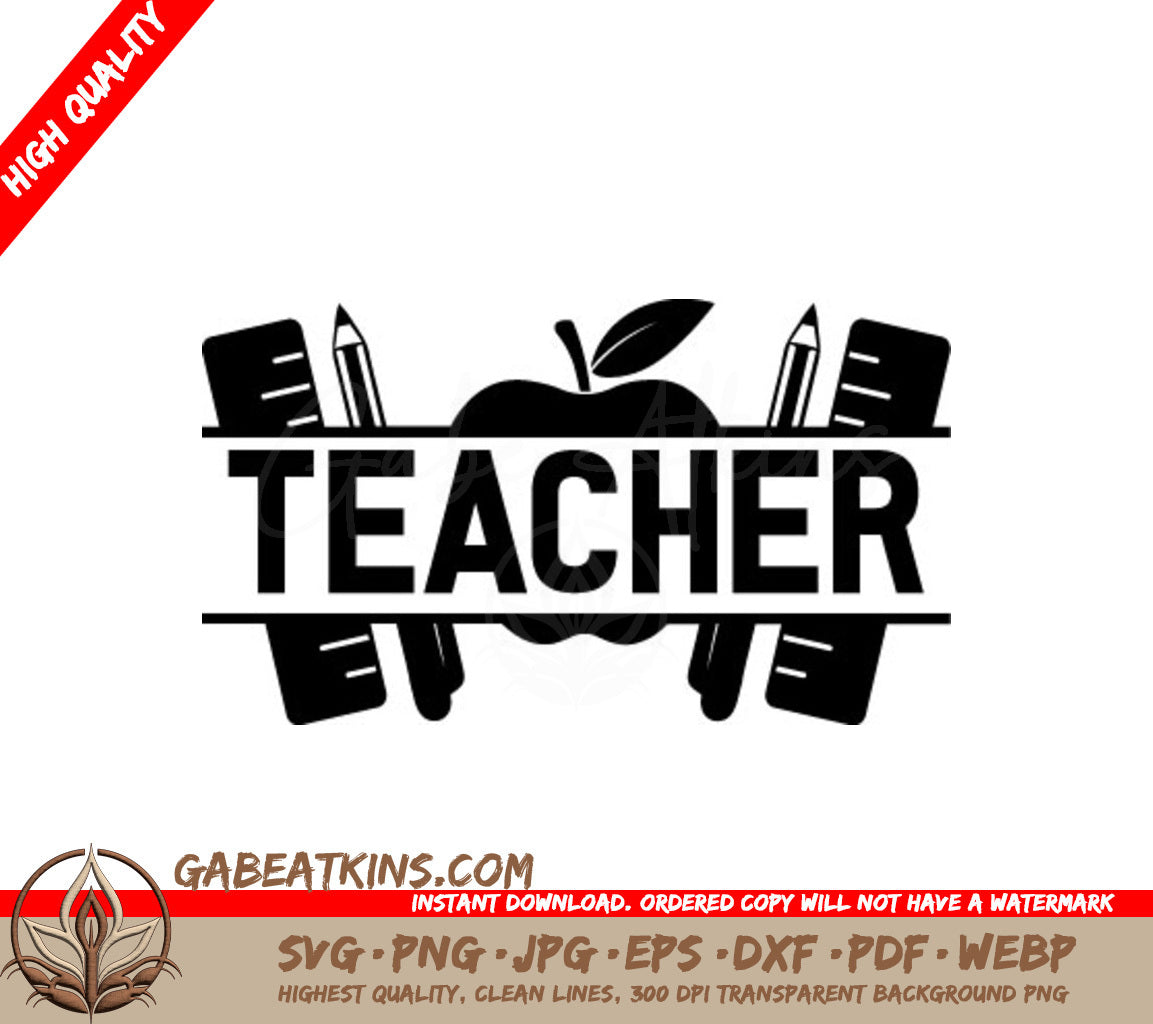 Teacher SVG Bundle Apple, Pencils, Notebooks SVG