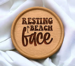 Resting Beach Face SVG with Palm Tree - Summer SVG Bundle SVG