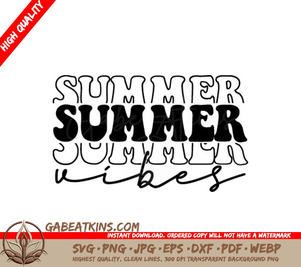 Summer Vibes SVG Bundle Drawing SVG