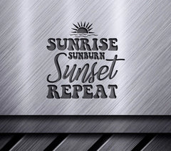 Sunrise Sunburn Sunset Repeat SVG Design Bundle - Summer Vibes SVG